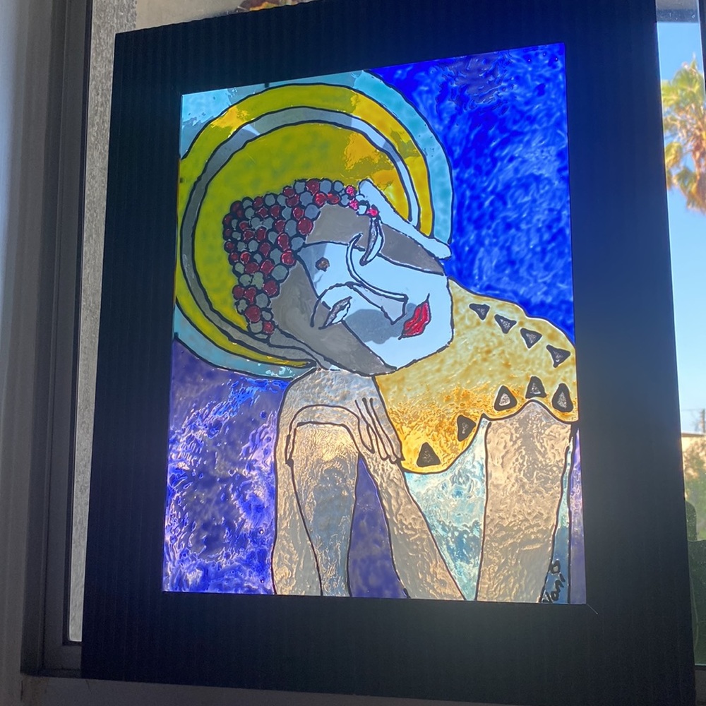 SOLDCalming Buddah Glass painting Suncatcher - Picture 3 of 4